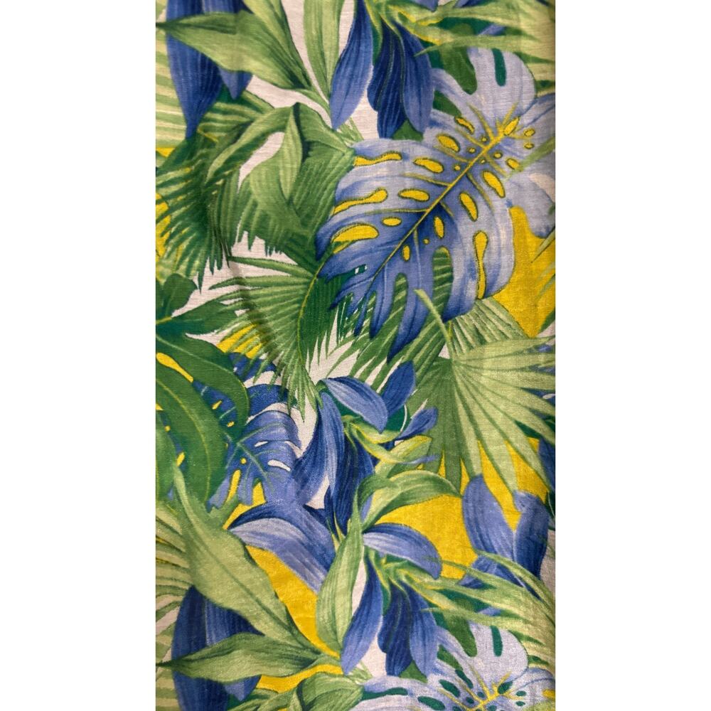 Tommy Bahama Women Tropical Blouse Large Green Blue Floral V Tunic Boho Top - Picture 5 of 7